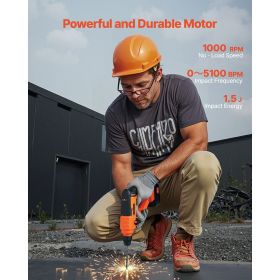 20V Cordless Hammer Drill, Lithium-Ion 0.6 Inch Rotary Hammer Driver, SDS-Plus Electric Lightweight Power Tool Kit with Battery and Charger