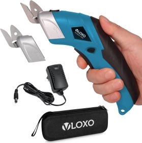 Cordless Electric Scissors Super Scissors with 2 Type Blades Rechargeable Cardboard Cutter Powerful Cutting Tool for Fabric Cardboard Carpet Leat