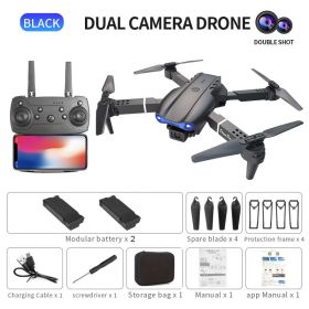 E99Pro - Dual Camera - Dual Electric Drone--biack (Option: Default)