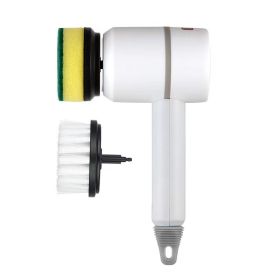 1pc Electric Spin Scrubber; Cordless Electric Cleaning Kitchenware Brush; Spinning Scrub Brush For Home Kitchen Pots Dishes (Capacity: 1200mAh, Color: White)