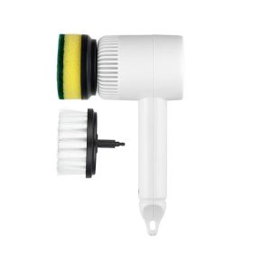 1pc Electric Spin Scrubber; Cordless Electric Cleaning Kitchenware Brush; Spinning Scrub Brush For Home Kitchen Pots Dishes (Capacity: 800mAh, Color: White)