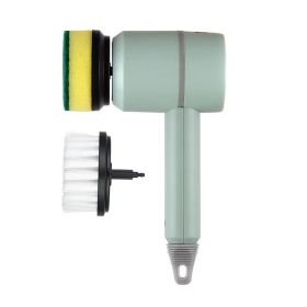 1pc Electric Spin Scrubber; Cordless Electric Cleaning Kitchenware Brush; Spinning Scrub Brush For Home Kitchen Pots Dishes (Capacity: 1200mAh, Color: Light Green)