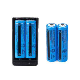 Battery 3000mAh 3.7V Rechargeable Li-ion Batteries for Torch Laser+Dual Charger (Quantity: 4*Batteries+1*Dual Charger)