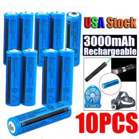 2PCS/4PCS/10PCS/50PCS/100PCS Rechargeable Battery 3000mAH 3.7V Li-ion BRC 11.1 Power Batteries for Flashlight Laser Headlamp (Quantity: 10PCS)