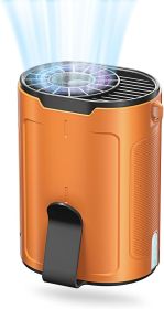 Portable Waist Fan, Wearable Shirt Fan Rechargeable with 25H Battery Life, 6600RPM Strong Wind (Color: Orange)